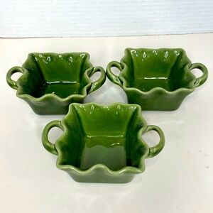 Three Bia China Cordon Bleu Wavy  Small Serving/Cookware Dishes with Handles